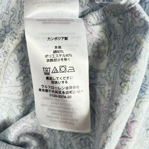 Lauren Ralph Lauren Pajama Shirt Women's Size Small Blue Button Up Collared - Picture 7 of 10